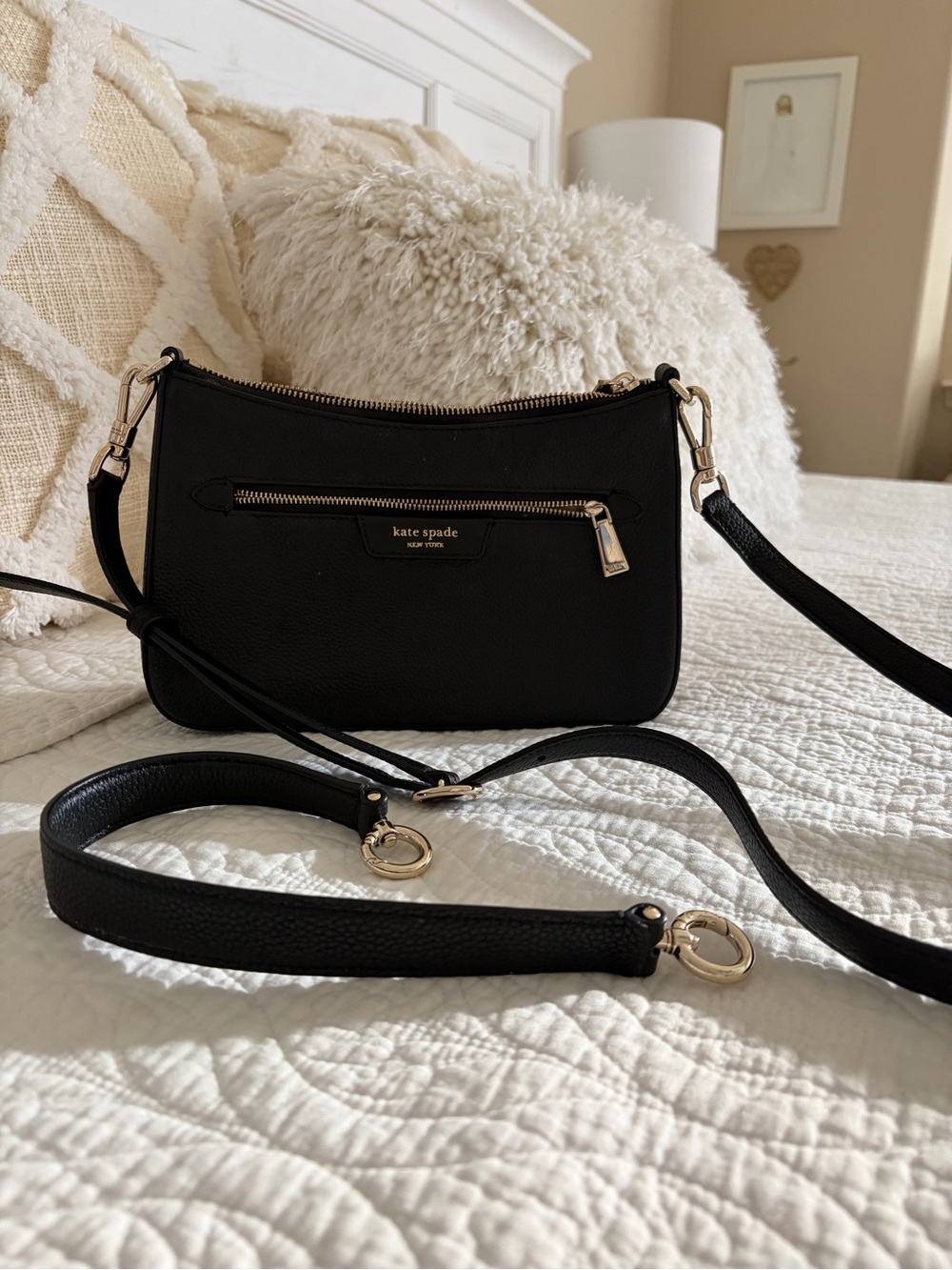 kate spade Hudson Black Pebbled Leather Crossbody